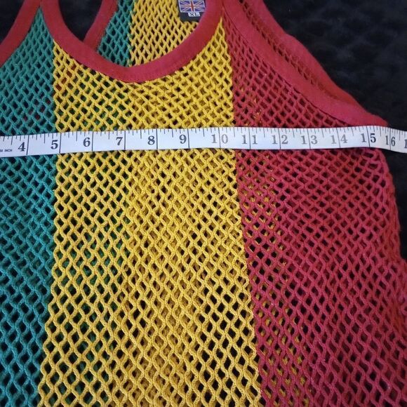 Crocheted mesh see through striped tank - Picture 10 of 10